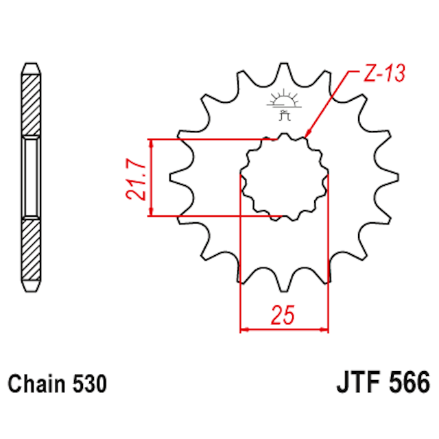 Piñon de Acero 16 Dientes JTF566 JT Sprockets JTF566.16