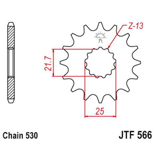Piñon de Acero 16 Dientes JTF566 JT Sprockets JTF566.16