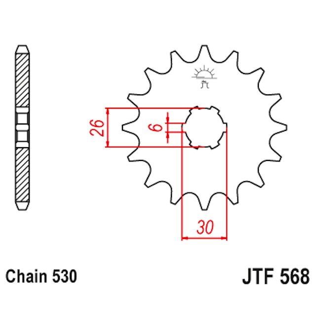 Piñon de Acero 15 Dientes JTF568 JT Sprockets JTF568.15