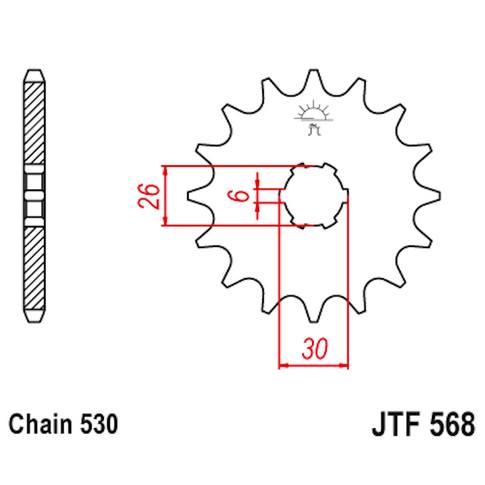 Piñon de Acero 15 Dientes JTF568 JT Sprockets JTF568.15