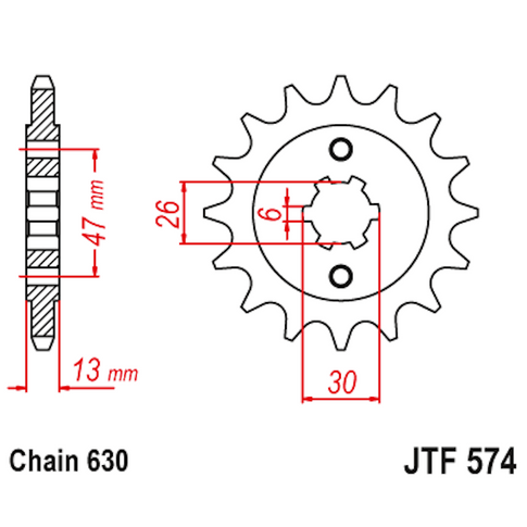 Piñon de Acero 16 Dientes JTF574 JT Sprockets JTF574.16