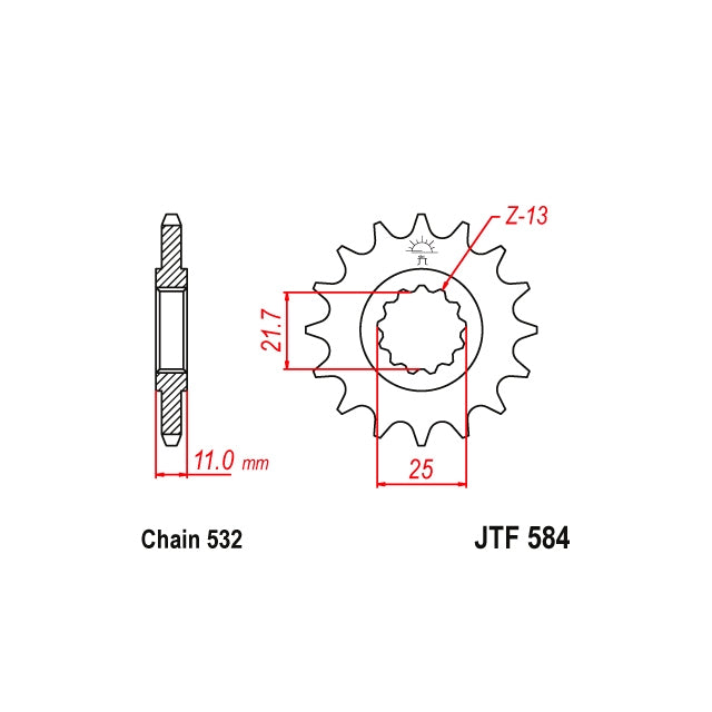 Piñon Yamaha YZF-R6 99-05 Z-15 532 JT Sprockets JTF584.15