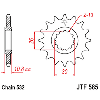 Steel Sprocket 17 Teeth JTF585 JT Sprockets