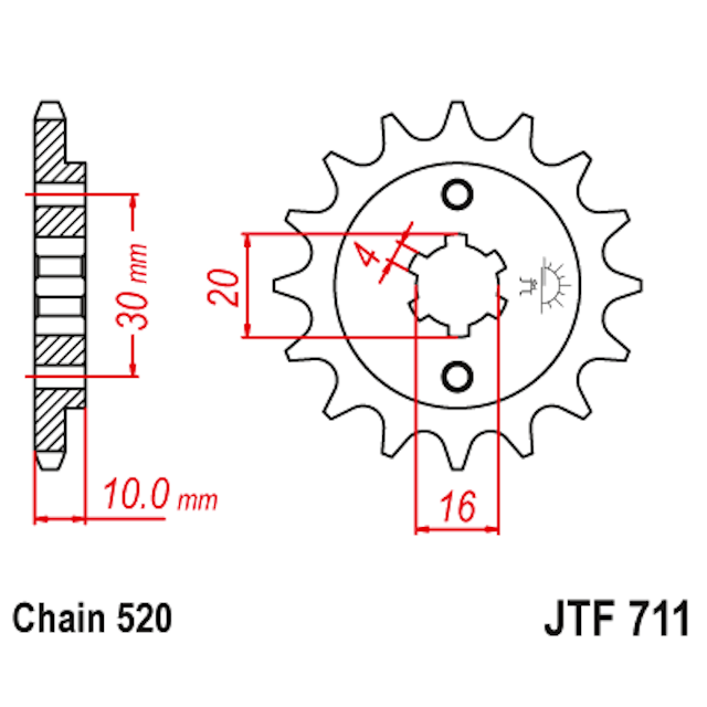 Steel Sprocket 12 Teeth JTF711 JT Sprockets
