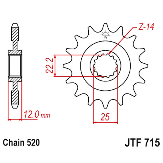 Piñon de acero Gas Gas Z-13 JT Sprockets JTF715.13