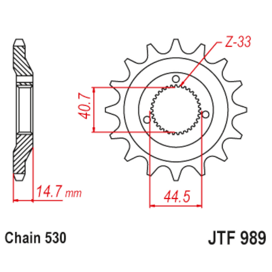 Piñon de Acero Harley davidson XLH 883 91-92 Z-21 JT Sprockets JTF989.21