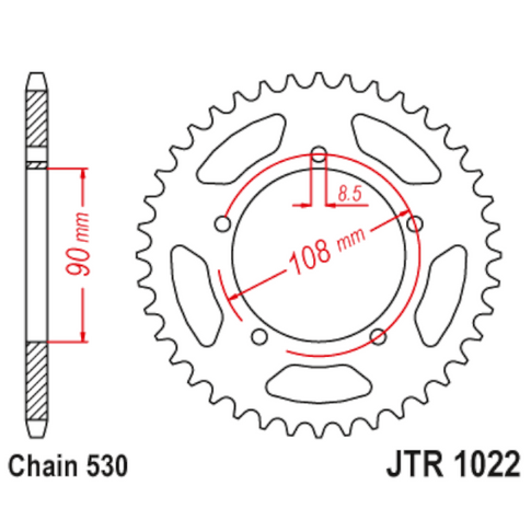 Corona de Acero 38 Dientes JTR1022 JT Sprockets JTR1022.38