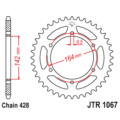 Corona de Acero 52 Dientes JTR1067 JT Sprockets JTR1067.52