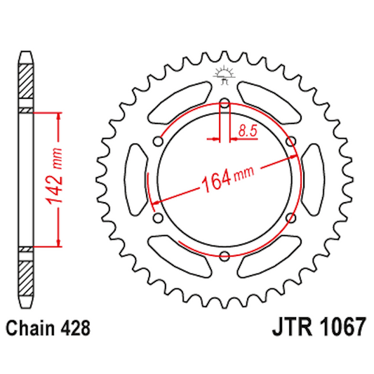 Corona de Acero 52 Dientes JTR1067 JT Sprockets JTR1067.52