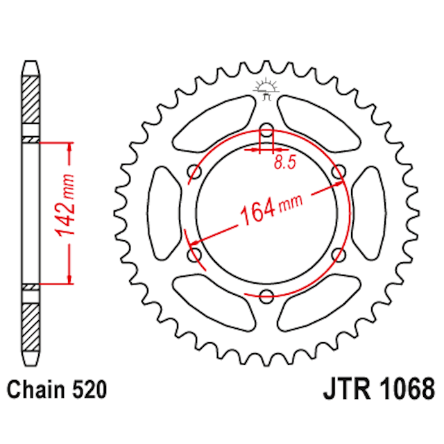 Corona de Acero 46 Dientes JTR1068 JT Sprockets JTR1068.46