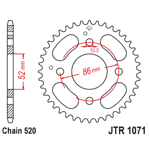 Corona de Acero 30 Dientes JTR1071 JT Sprockets JTR1071.30