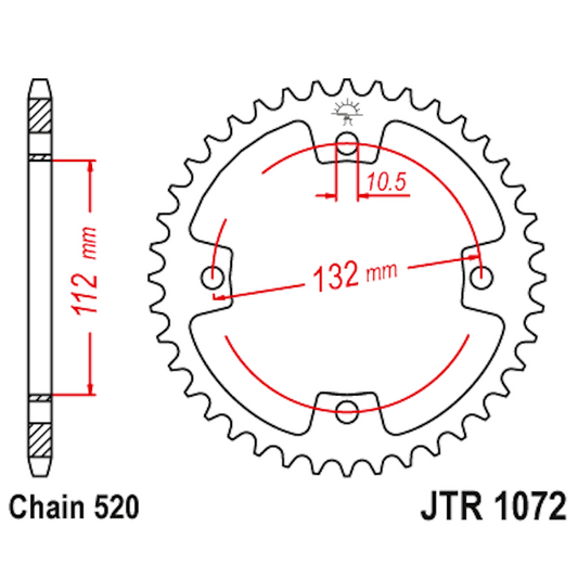 Corona de Acero 38 Dientes JTR1072 JT Sprockets JTR1072.38