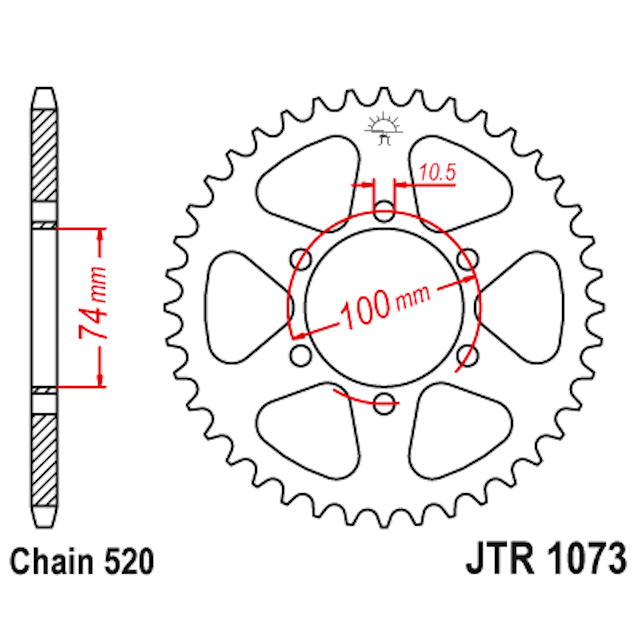 Corona de Acero 46 Dientes JTR1073 JT Sprockets JTR1073.46