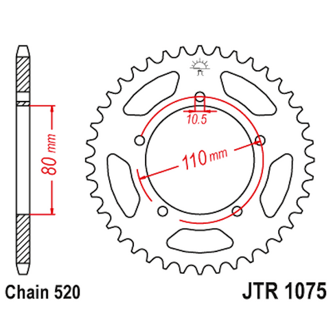 Corona de Acero 39 Dientes JTR1075 JT Sprockets JTR1075.39