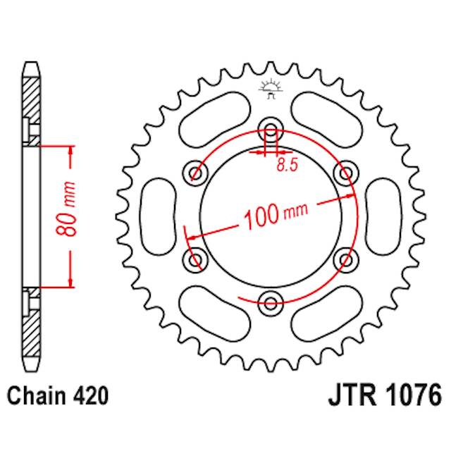 Corona de transmisión Rieju RR / Spike 50cc 48 dientes JT Sprockets JTR1076.48