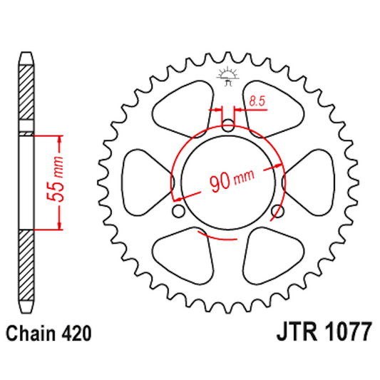 Corona de Acero 47 Dientes JTR1077 JT Sprockets JTR1077.47