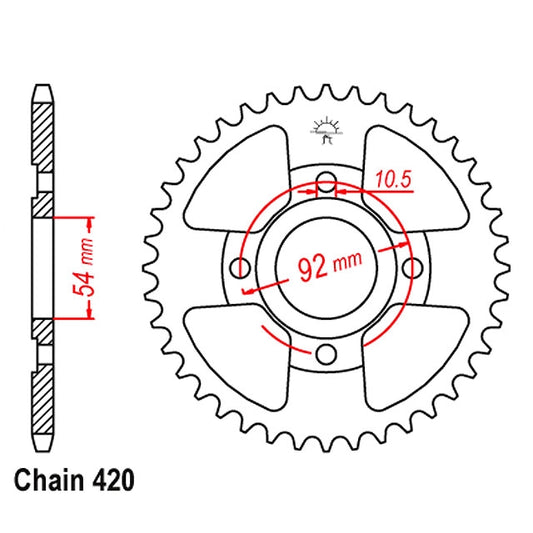 Cremalheira Yamaha TZR 50 RR Z-47 JT Sprockets