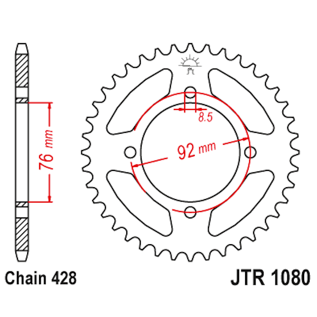 Corona de Acero 39 Dientes JTR1080 JT Sprockets JTR1080.39
