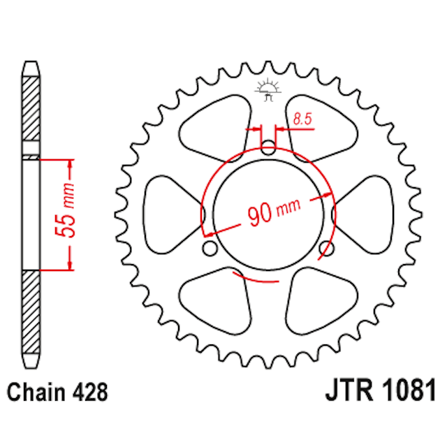 Corona de Acero 46 Dientes JTR1081 JT Sprockets JTR1081.46