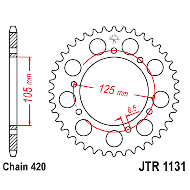 Corona de Acero 48 Dientes JTR1131 JT Sprockets JTR1131.48
