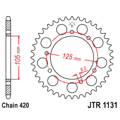 Corona de Acero 45 Dientes JTR1131 JT Sprockets JTR1131.45
