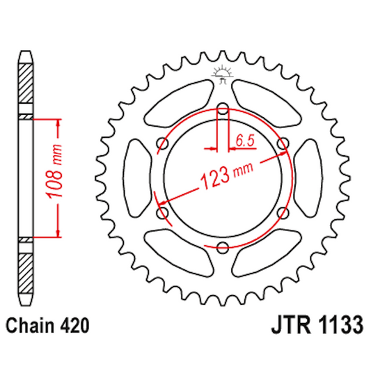 Corona de Acero 52 Dientes JTR1133 JT Sprockets JTR1133.52