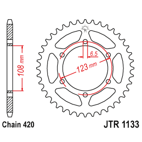 Corona de Acero 65 Dientes JTR1133 JT Sprockets JTR1133.65