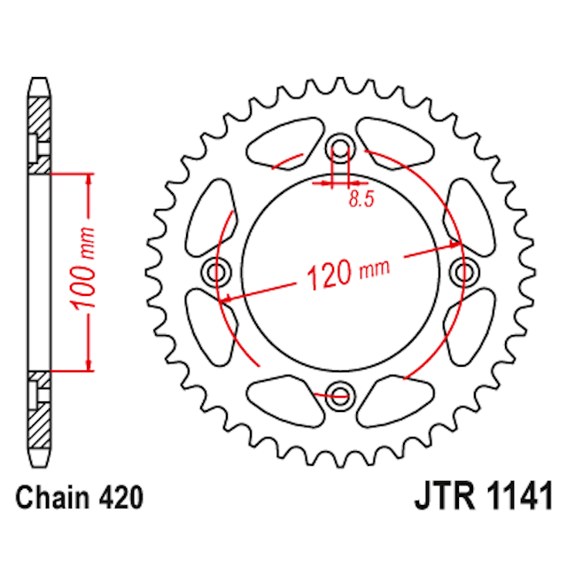 Corona de Acero 60 Dientes JTR1141 JT Sprockets JTR1141.60