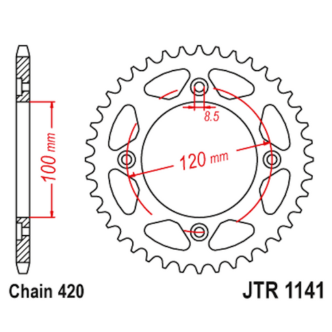 Corona de Acero 60 Dientes JTR1141 JT Sprockets JTR1141.60