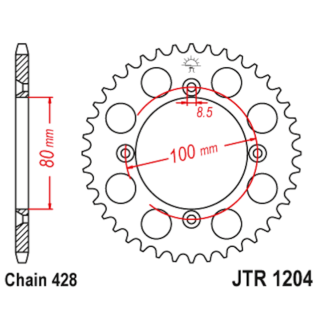 Corona de Acero 49 Dientes JTR1204 JT Sprockets JTR1204.49