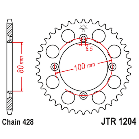 Corona de Acero 49 Dientes JTR1204 JT Sprockets JTR1204.49