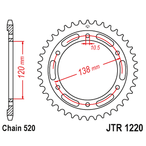 Corona de Acero 36 Dientes JTR1220 JT Sprockets JTR1220.36