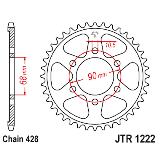 Corona de Acero 47 Dientes JTR1222 JT Sprockets JTR1222.47