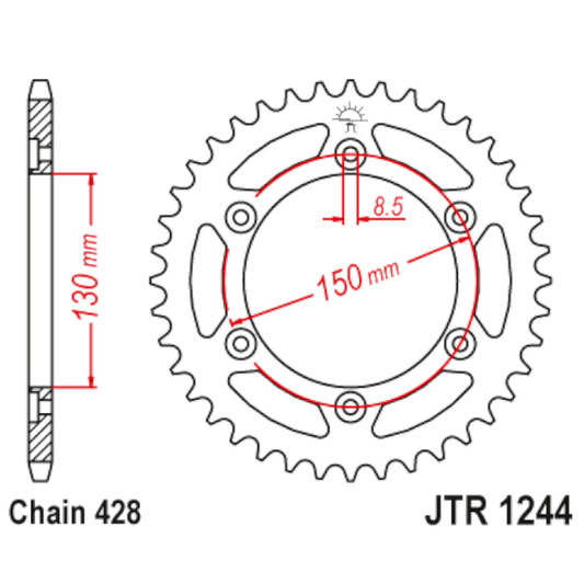 Corona de Acero 54 Dientes JTR1244 JT Sprockets JTR1244.54