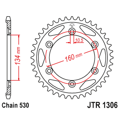 Corona de Acero 43 Dientes JTR1306 JT Sprockets JTR1306.43
