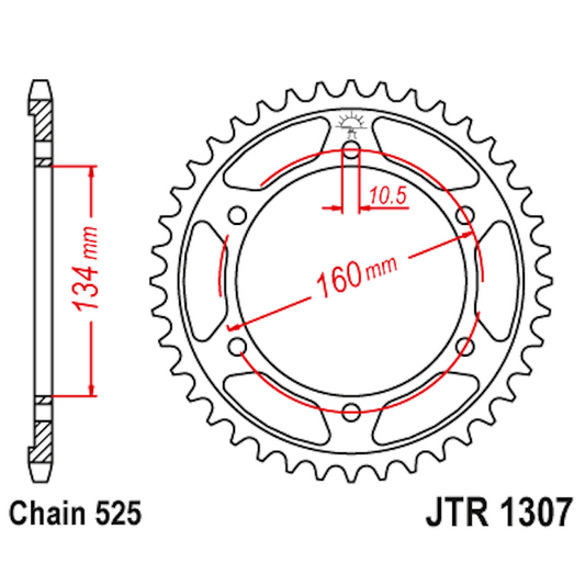 Corona de Acero 44 Dientes JTR1307 JT Sprockets JTR1307.44