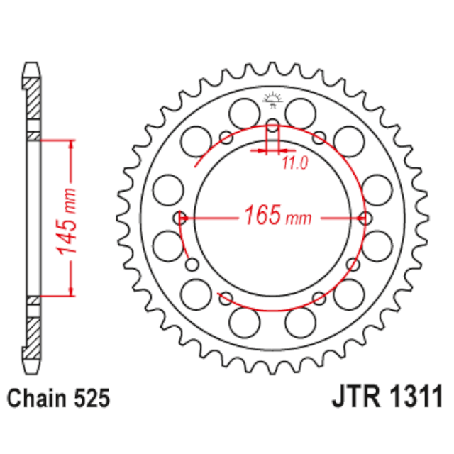 Corona de Acero 45 Dientes JTR1311 JT Sprockets JTR1311.45