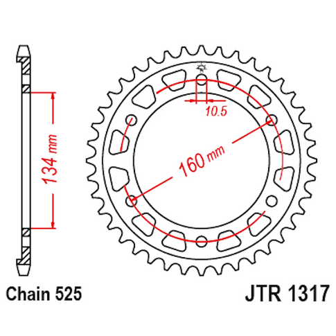 Corona de Acero 43 Dientes JTR1317 JT Sprockets JTR1317.43
