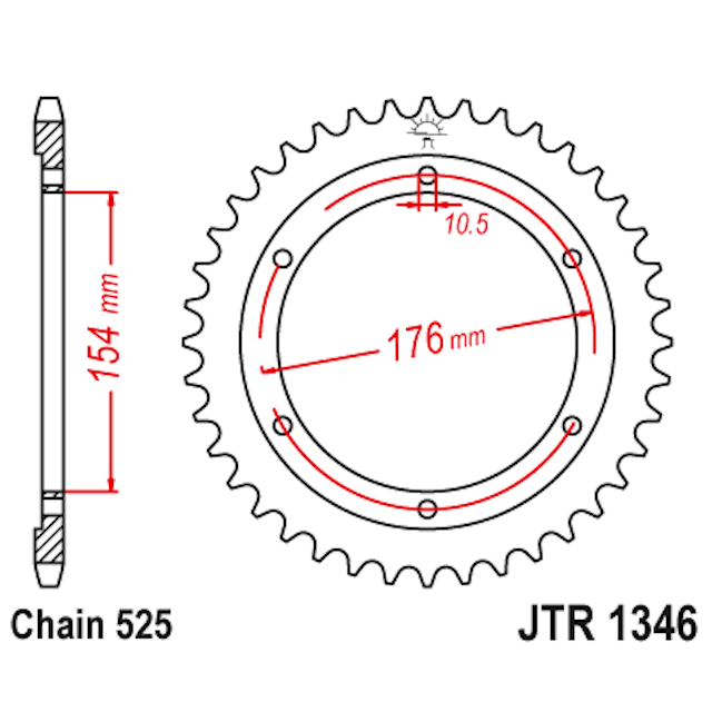 Corona de Acero 43 Dientes JTR1346 JT Sprockets JTR1346.43