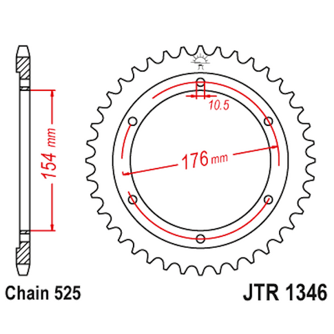 Corona de Acero 43 Dientes JTR1346 JT Sprockets JTR1346.43