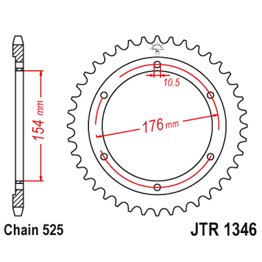 Corona de Acero 43 Dientes JTR1346 JT Sprockets JTR1346.43