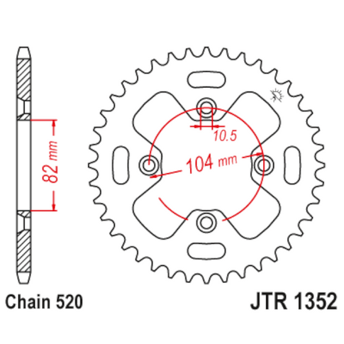 Corona de Acero 40 Dientes JTR1352 JT Sprockets JTR1352.40