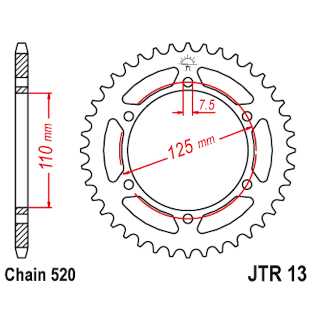 Corona de Acero 39 Dientes JTR13 JT Sprockets JTR13.39