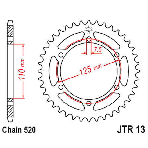 Corona de Acero 41 Dientes JTR13 JT Sprockets JTR13.41