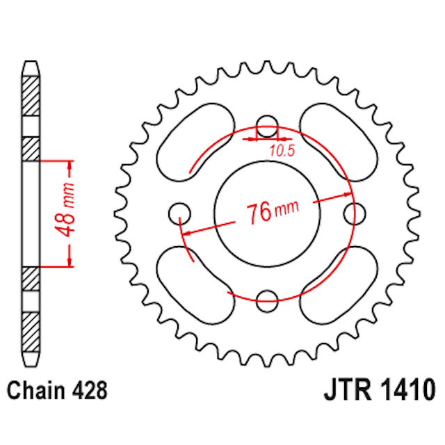 Corona de Acero 50 Dientes JTR1410 JT Sprockets JTR1410.50