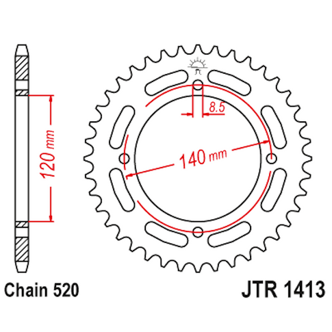 Corona de Acero 39 Dientes JTR1413 JT Sprockets JTR1413.39
