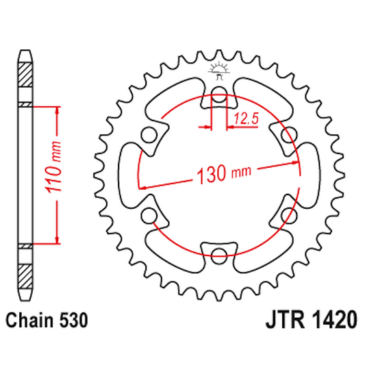 Corona de Acero 40 Dientes JTR1420 JT Sprockets JTR1420.40