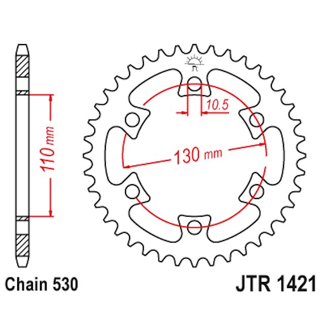 Corona de Acero 40 Dientes JTR1421 JT Sprockets JTR1421.40