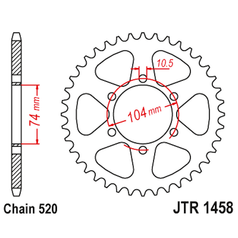 Corona de Acero 40 Dientes JTR1458 JT Sprockets JTR1458.40