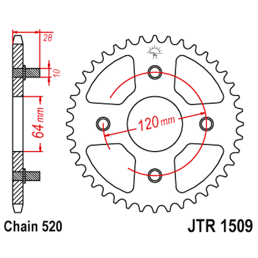 Corona de Acero 41 Dientes JTR1509 JT Sprockets JTR1509.41